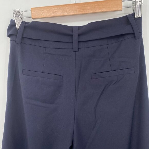 Olivia Polermo Chelsea28 Womens Navy Belted Wide Leg Wool Blend Palazzo Pants 0 - Picture 5 of 9